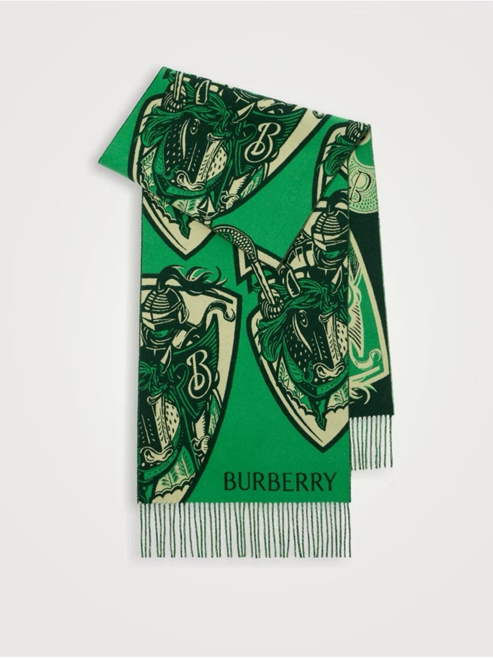 Burberry charging knight wool cashmere scarf
